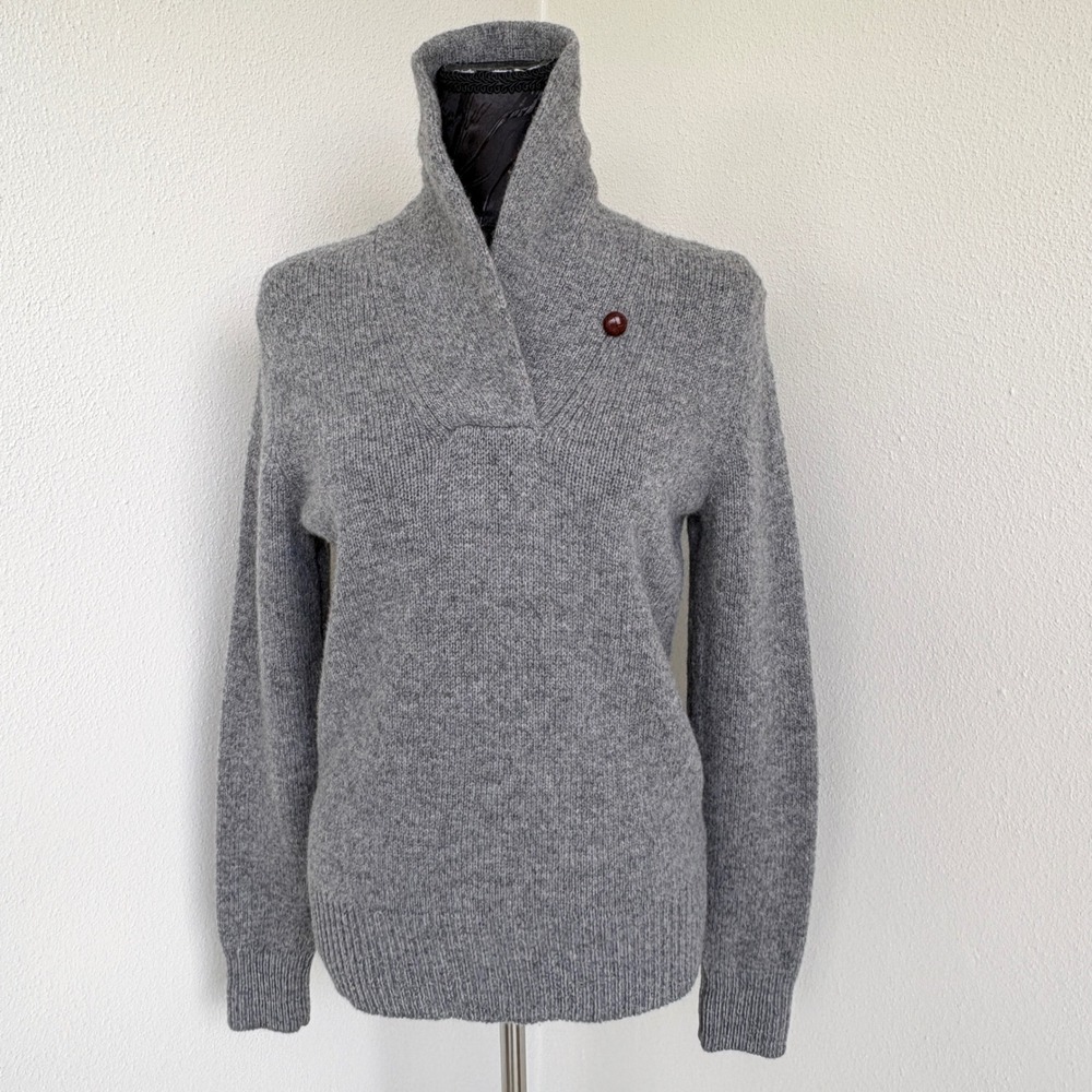 Ralph Lauren Sport Shawl Collar‎ Sweater, Womens Large Gray